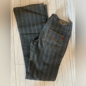 Acid blue Y2K striped jeans, vintage